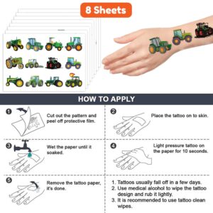 Tractor Temporary Tattoos for Kids Themed Birthday Party Supplies Decorations Party Favors Super Cute 96PCS Tattooos Sticker Gift for Boy Girls Prizes Christmas