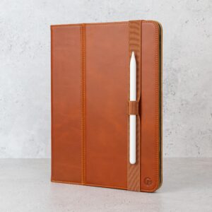 Casemade Real Leather Case Compatible with iPad 10.9” 10th Gen (2022) - Full-Grain Leather Cover, Auto Sleep/Wake, Dual Stand Position (Tan)