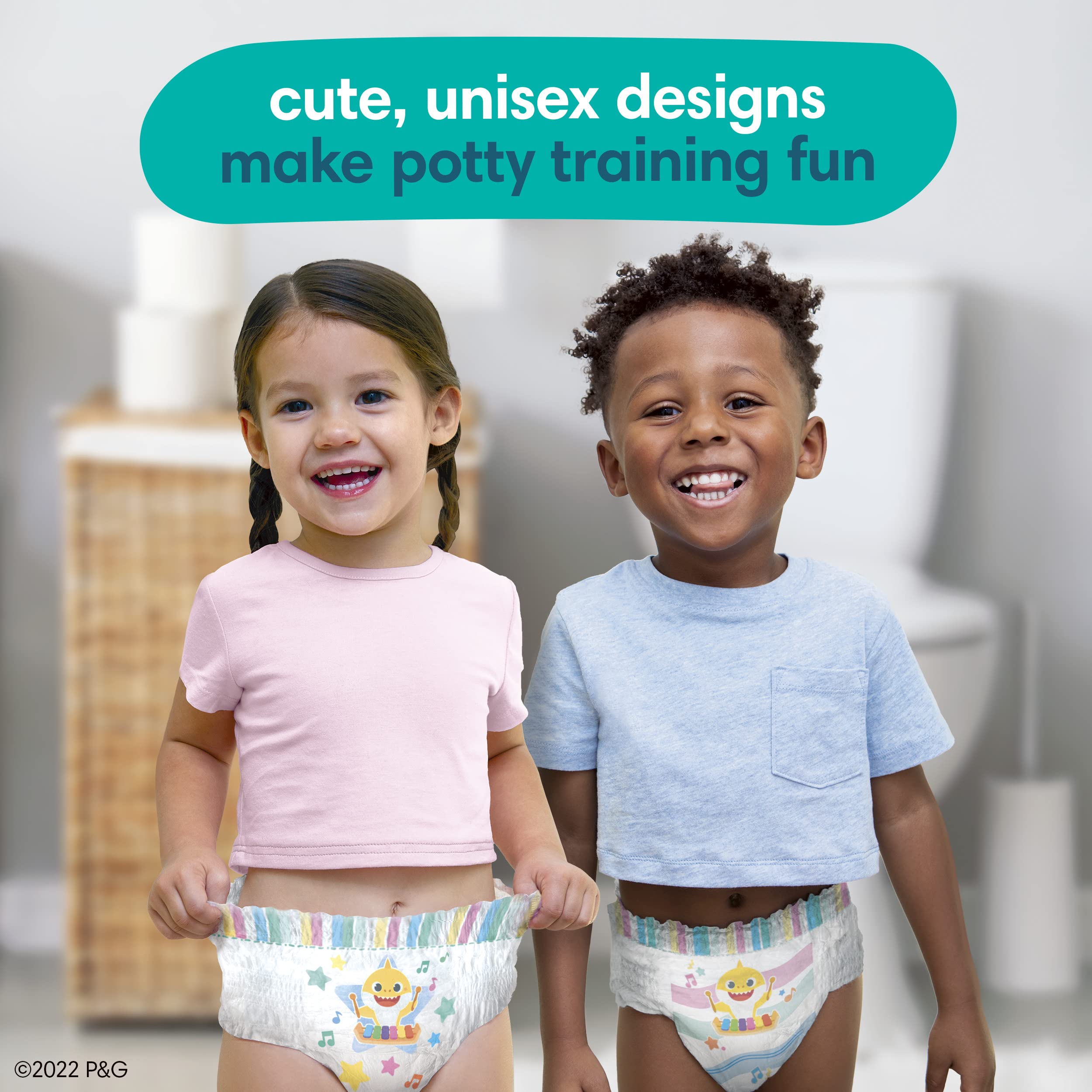 Pampers Pure Protection Training Pants Baby Shark - Size 3T-4T, 92 Count, Premium Hypoallergenic Training Underwear