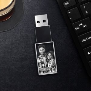 ArtPix 3D Crystal Photo 16GB USB Flash Drive, Custom Valentine's Day Gifts, Rectangle