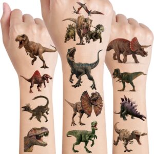 97 pcs dinosaur temporary tattoos stickers, cute forest dinosaur waterproof tattoo stickers theme party supplies decoration birthday party favors kids boys girls gifts