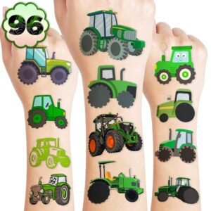 tractor temporary tattoos for kids themed birthday party supplies decorations party favors super cute 96pcs tattooos sticker gift for boy girls prizes christmas