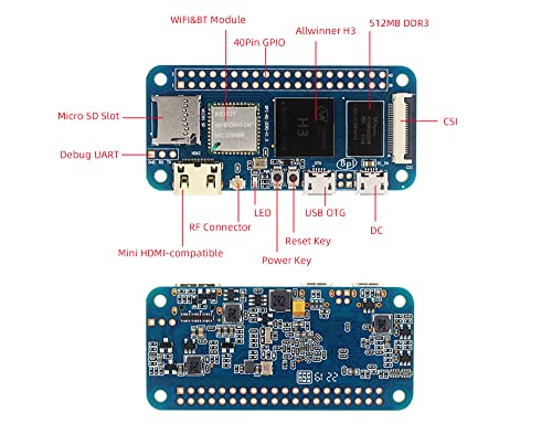 youyeetoo Banana pi M2 Zero Open Source Singal Board Computer, 512MB SDRAM Mini HDMI onboard WiFi (AP6212) & Bluetooth, Support Raspbian Android Armbian RetroPie Ubuntu (Heat Sink Set)