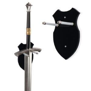 wanlian sword wall mount sword stand wall hook display hanger wall mount for sword dagger axe keyblade no sword-vertical display (black 1 set)