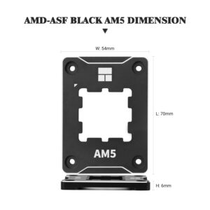 Thermalright ASF-Black AM5 CPU Holder, Corrective Anti-Bending Fixing Frame, AM5 Full-fit Fixed Non-Marking Mounter, AM5 Anti-Bending Contact Frame, CPU Cooler Standard