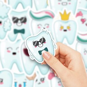 GOLEEX 20 Pack Pcs Tooth Waterproof Vinyl Stickers Cute Teeth Sticker Items for Kids Teens Boys Girls Laptop Helmet Phone Water Bottle Decals Bullet Journaling Scrapbooking Decor