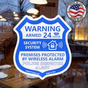 Psyfer® (Fade-Free) 12 Pack - Security Camera & Alarm Outdoor UV Waterproof Stickers [Made in USA]