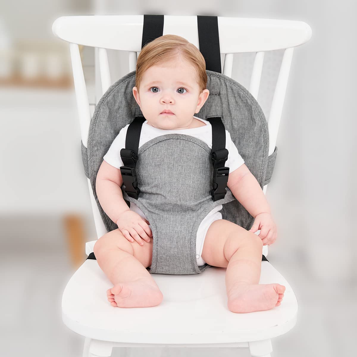 Travel Harness Seat for Baby High Chair,Safety Harness Chair Accessory for Baby Feeding, Portable Fabric Harness Toddler Chair Seat with Adjustable Straps, Baby Must Haves Travel Essential