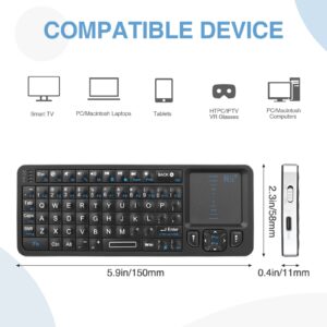 Rii K06 Mini Bluetooth Keyboard,Backlit 2.4GHz Wireless Keyboard with IR Learning, Portable Lightweight with Touchpad Compatible with Android TV Box/Mac/Windows/HTPC (2.4G and Bluetooth)