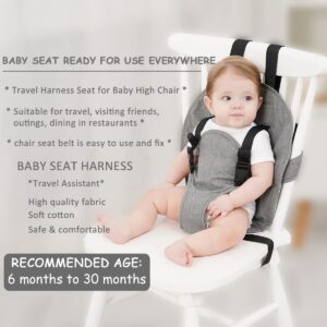 Travel Harness Seat for Baby High Chair,Safety Harness Chair Accessory for Baby Feeding, Portable Fabric Harness Toddler Chair Seat with Adjustable Straps, Baby Must Haves Travel Essential