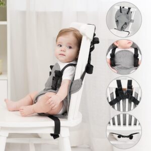 Travel Harness Seat for Baby High Chair,Safety Harness Chair Accessory for Baby Feeding, Portable Fabric Harness Toddler Chair Seat with Adjustable Straps, Baby Must Haves Travel Essential