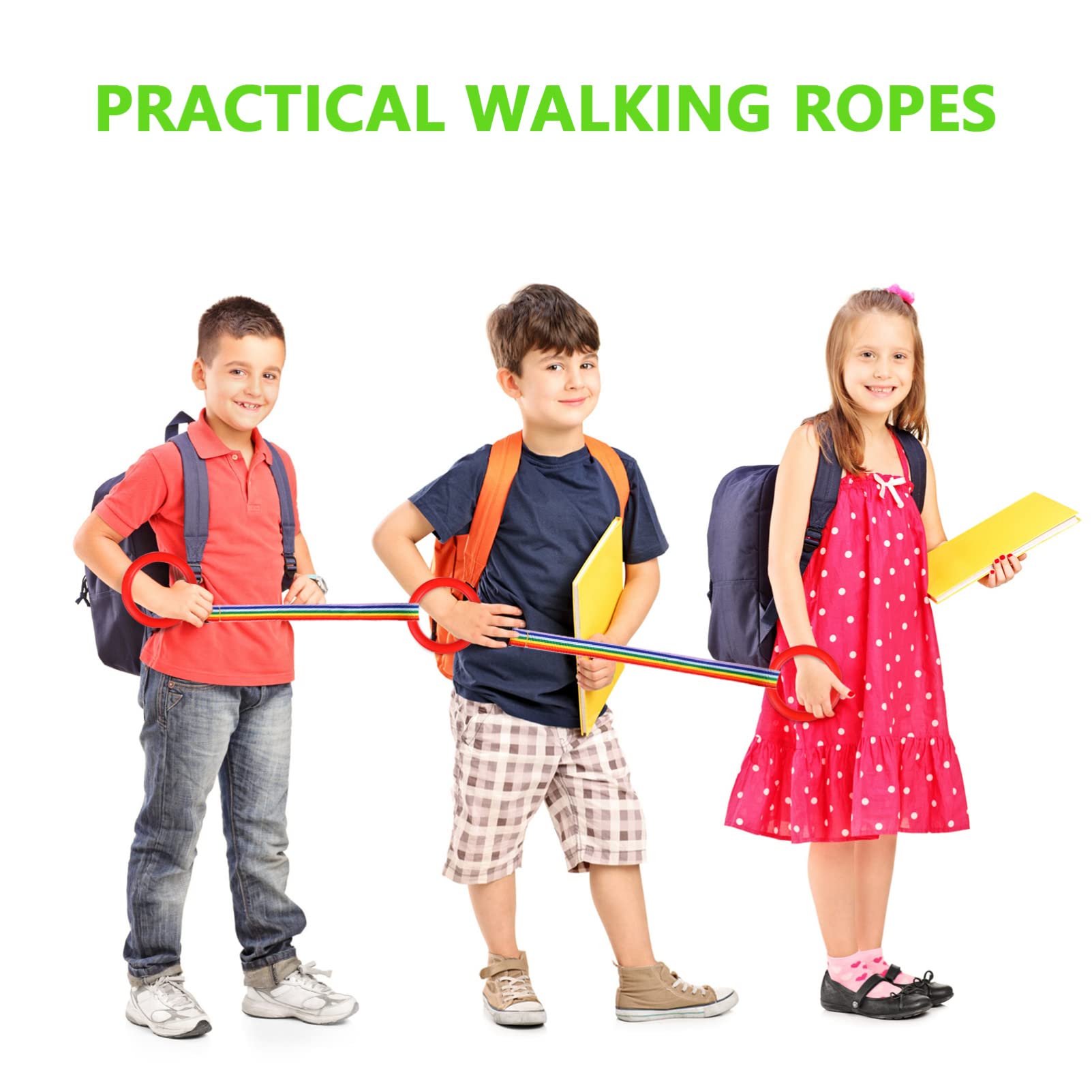 Toddmomy Walking Rope 12Pcs Walking Ropes Preschool Walking Rope with Round Handles Safety Line Transition Rope Anti Lost Walking Hand Belt for Preschool Kindergarten Kindergarten Leash