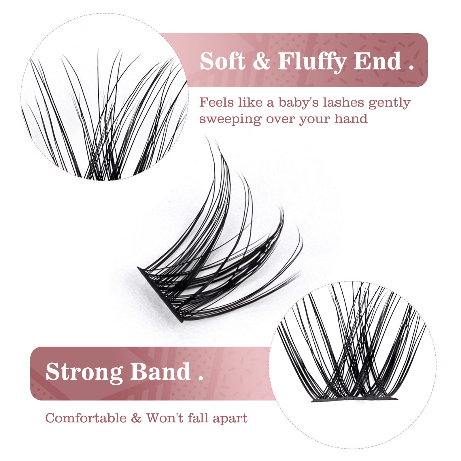 SWINGING Lash Clusters 150 Pcs Lashes Cluster Eyelash Extensions Eyelash Clusters Natural Look Wispy Lashes D Curl 9-14mm Cluster Lashes Individual Lashes Thin Band & Soft (MixAB-150)