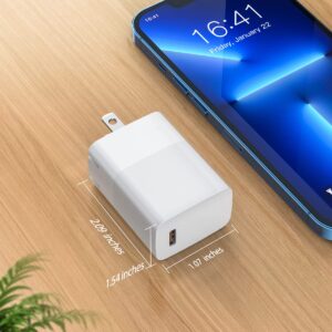 20W Fast Charger Fit for AirPods Pro 1 2 3 Gen, Fit for AirPods Max A2096, Fit for AirPods 1st/2nd/3rd Generation and 6.6Ft Charging Cable Wall Block Power Cord Adapter