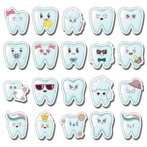 goleex 20 pack pcs tooth waterproof vinyl stickers cute teeth sticker items for kids teens boys girls laptop helmet phone water bottle decals bullet journaling scrapbooking decor