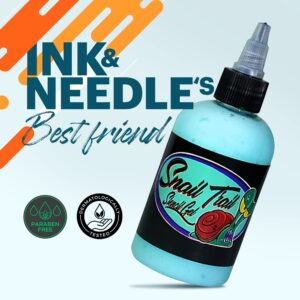 Snail Trail Stencil Gel - Tattoo Stencil Gel, 8 oz. - Solution for Crisp, Sharp, Clean, Dark Stencils - Dries Fast & Long Lasting Professional Stencil Transfer Gel for Tattoo Artists & Tattoo Shops