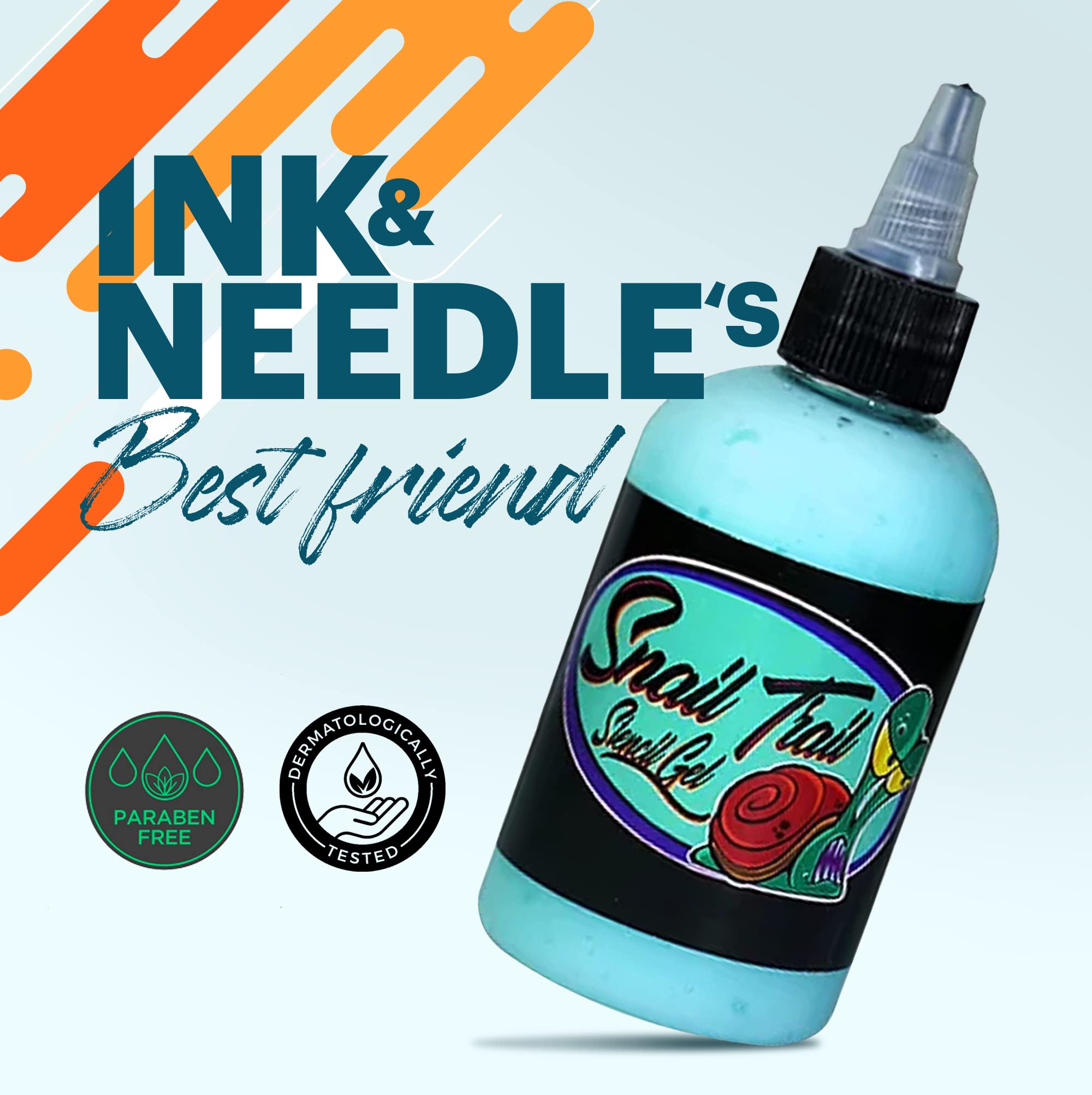 Snail Trail Stencil Gel - Tattoo Stencil Gel, 8 oz. - Solution for Crisp, Sharp, Clean, Dark Stencils - Dries Fast & Long Lasting Professional Stencil Transfer Gel for Tattoo Artists & Tattoo Shops