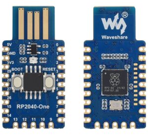 rp2040-one, pico-like mcu board based on raspberry pi rp2040, 4mb flash mcu board, dual-core arm cortex m0+ processor up to 133 mhz, onboard usb type-a plug,plug and play