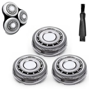 gleway sh90/72 replacement heads compatible with philips electric shavers series 9000 8000 sh90/62 shaving replacement heads compatible with norelco electric razor blades, 3pack with brush