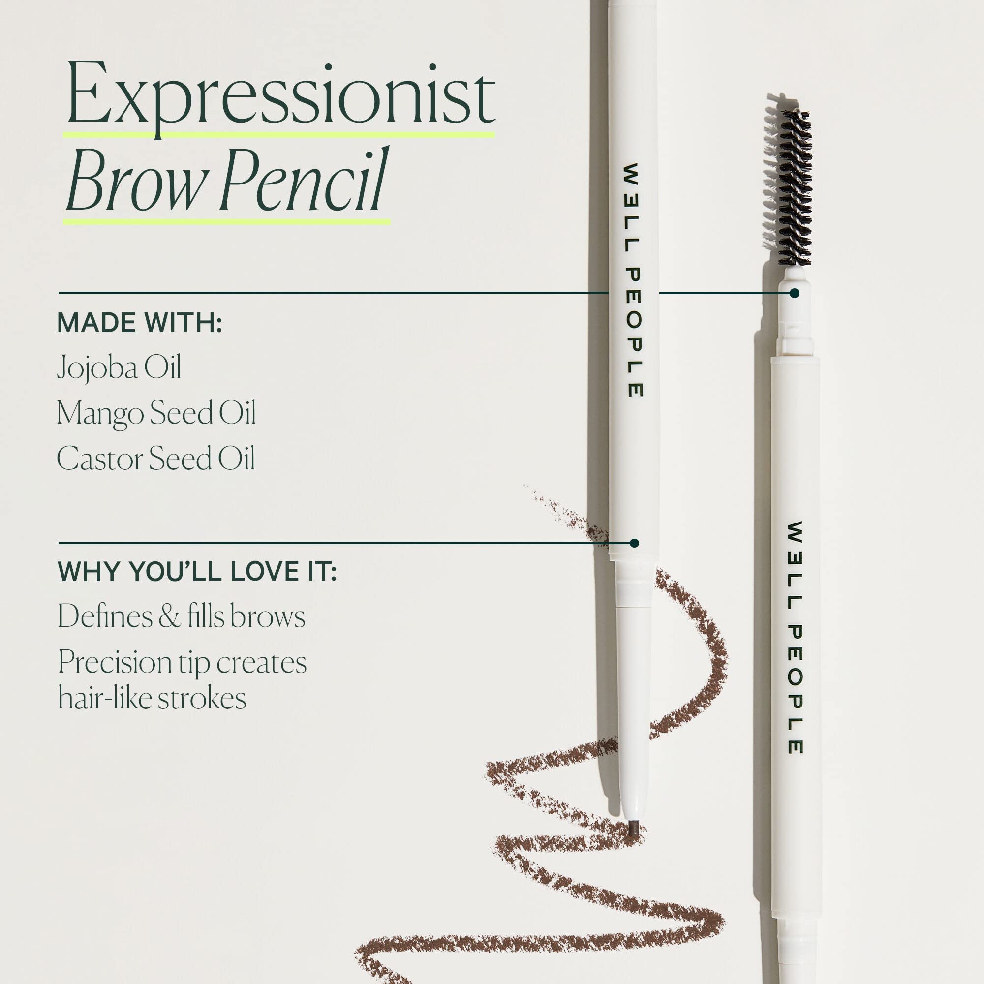 Well People Expressionist Brow Pencil, Defining Brow Pencil For A Natural Finish, Ultra-fine Tip For Total Precision, Vegan & Cruelty-free, Neutral Brown