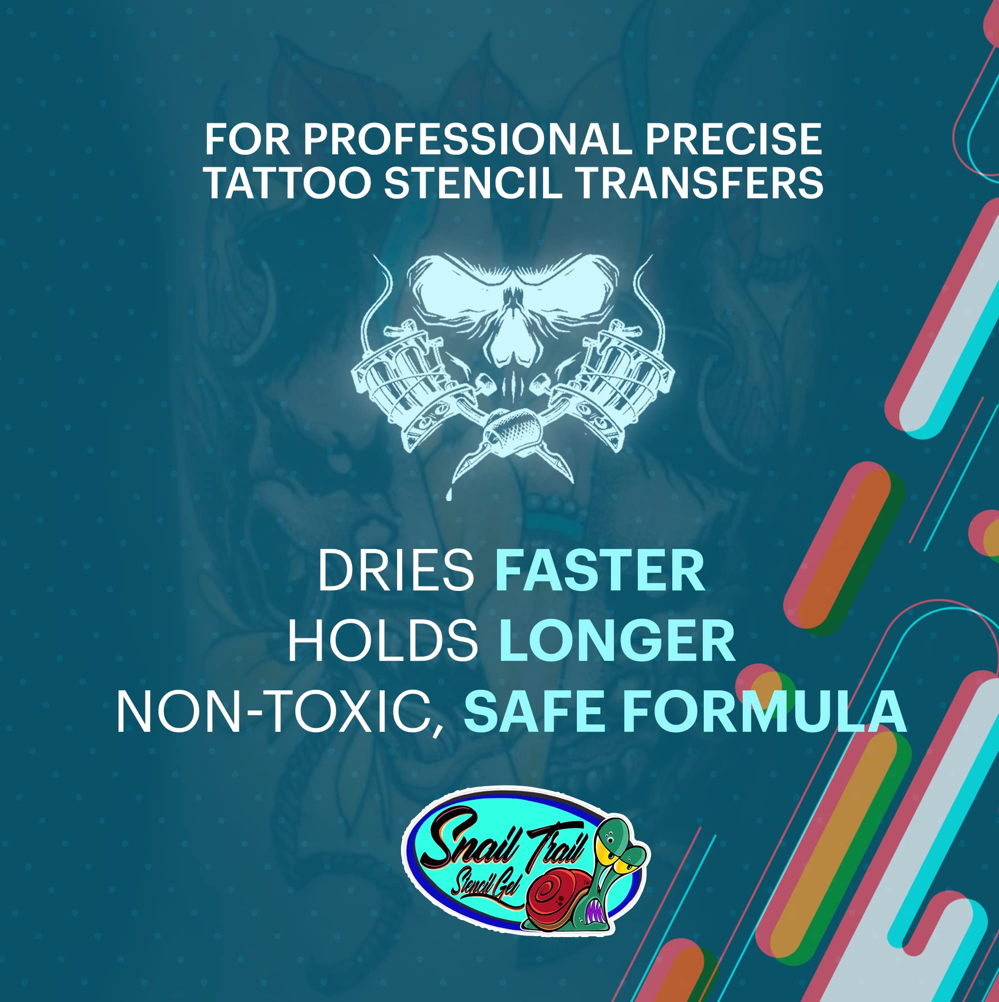 Snail Trail Stencil Gel - Tattoo Stencil Gel, 8 oz. - Solution for Crisp, Sharp, Clean, Dark Stencils - Dries Fast & Long Lasting Professional Stencil Transfer Gel for Tattoo Artists & Tattoo Shops