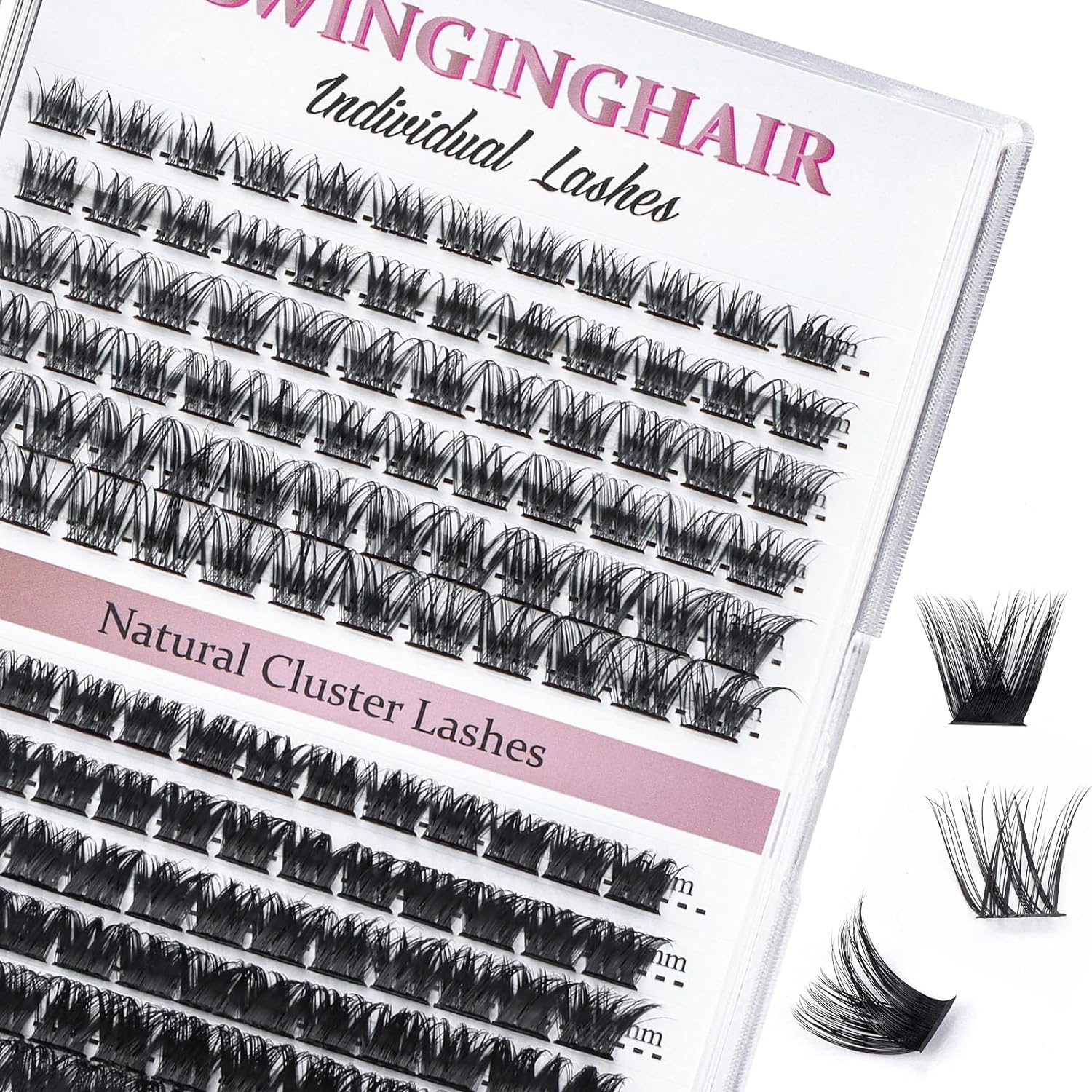 SWINGING Lash Clusters 150 Pcs Lashes Cluster Eyelash Extensions Eyelash Clusters Natural Look Wispy Lashes D Curl 9-14mm Cluster Lashes Individual Lashes Thin Band & Soft (MixAB-150)