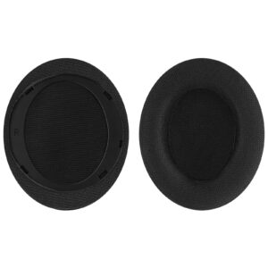 Geekria Comfort Mesh Fabric Replacement Ear Pads for Philips SHP9500, SHP9500S Headphones Ear Cushions, Headset Earpads, Ear Cups Cover Repair Parts (Black)