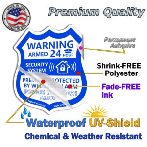 Psyfer® (Fade-Free) 12 Pack - Security Camera & Alarm Outdoor UV Waterproof Stickers [Made in USA]