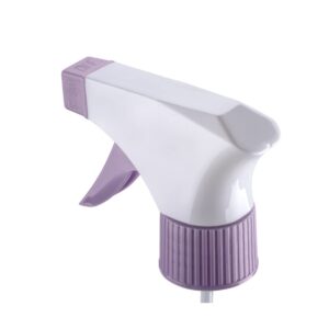 DOMPEL Trigger Sprayers valves, color lilac, thread 28/410, made with stainless steel springs and glass balls, with spray and stream Model 101D. (Spray heads only, bottles not included) (2)