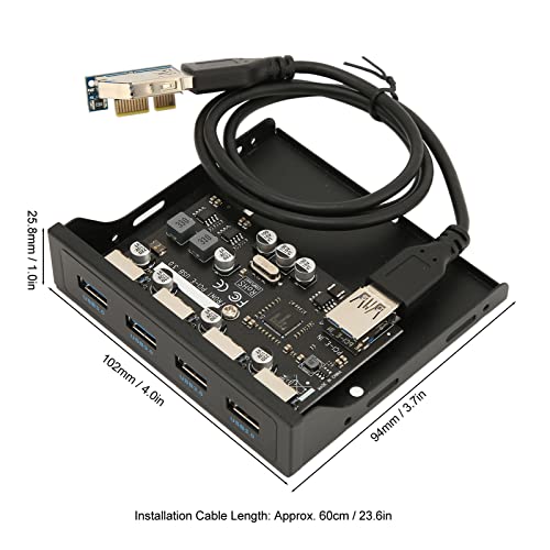 3.5 Inch Front Panel USB Hub, PCIE to USB 3.0 PC Front Panel Anti Interference for PC