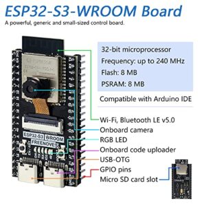 Freenove Ultimate Starter Kit for ESP32-S3-WROOM (Included) (Compatible with Arduino IDE), Onboard Camera Wireless, Python C, 784-Page Detailed Tutorial, 243 Items, 116 Projects