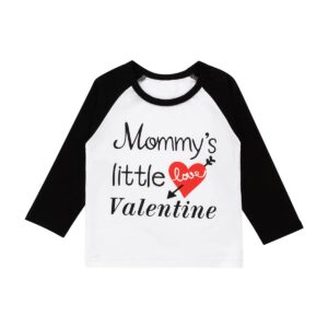 Yruiz Baby Boy's Mommy's Little Valentine Clothes Toddler Color Block Raglan Eleeves T-Shirt (US, Age, 6 Months, 12 Months, White)