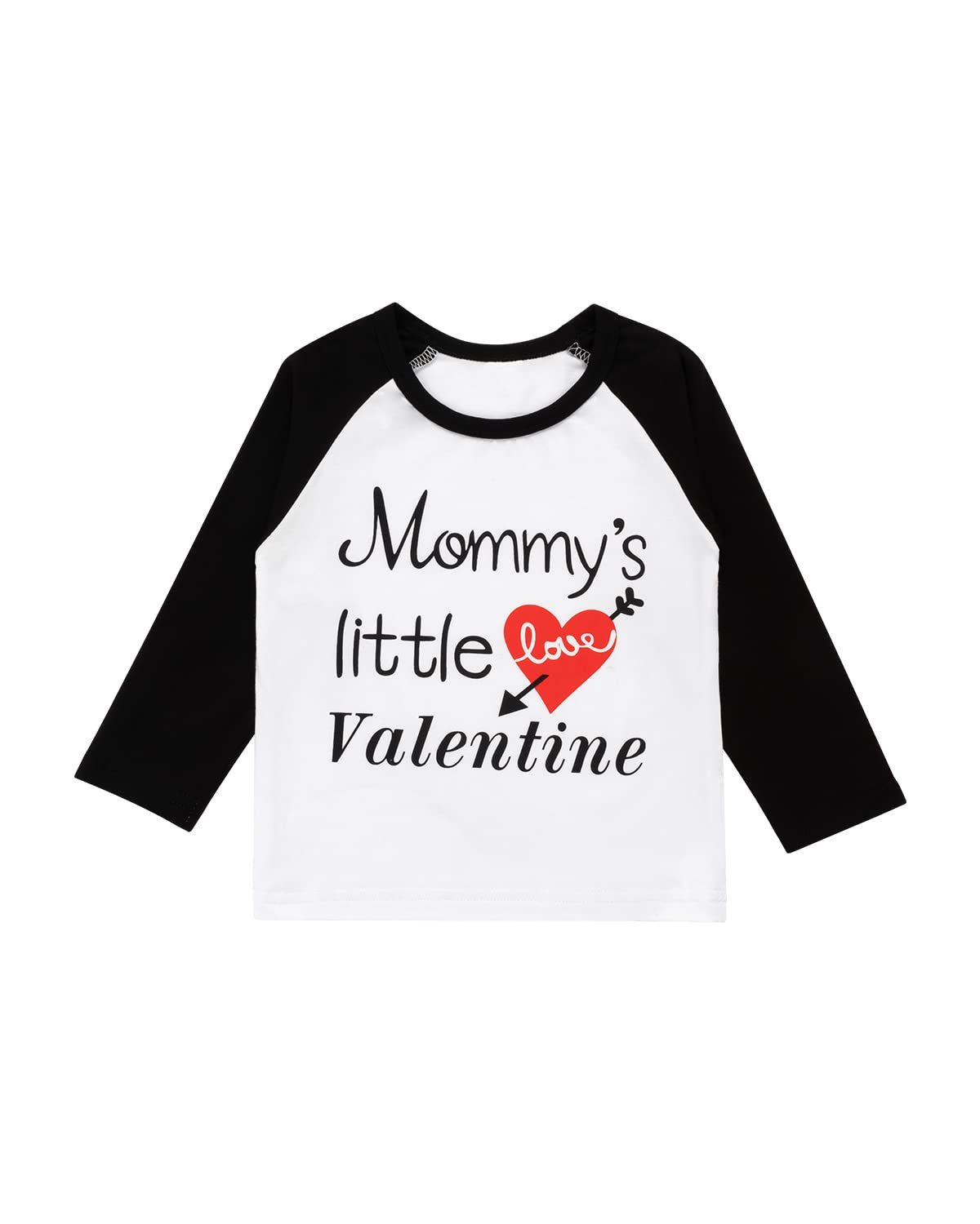 Yruiz Baby Boy's Mommy's Little Valentine Clothes Toddler Color Block Raglan Eleeves T-Shirt (US, Age, 6 Months, 12 Months, White)