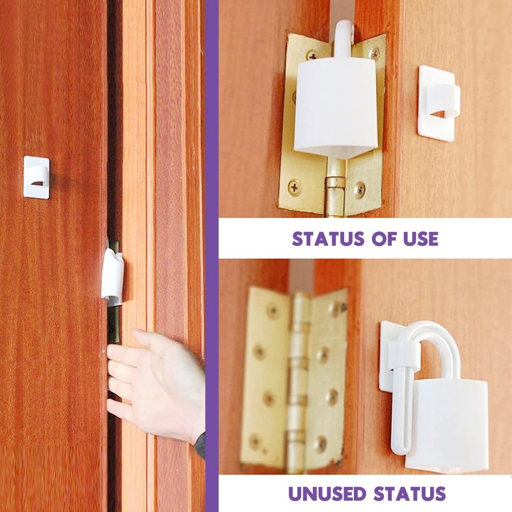 2Pcs Door Stoppers, Flexible Door Stop Hanger on Hinge, Keep Door Opening, Avoid Crushing Baby's Finger or Lock Baby Inside, Suitable for 9mm Door Seam, Do Not Cause Wood Door Wear and Tear