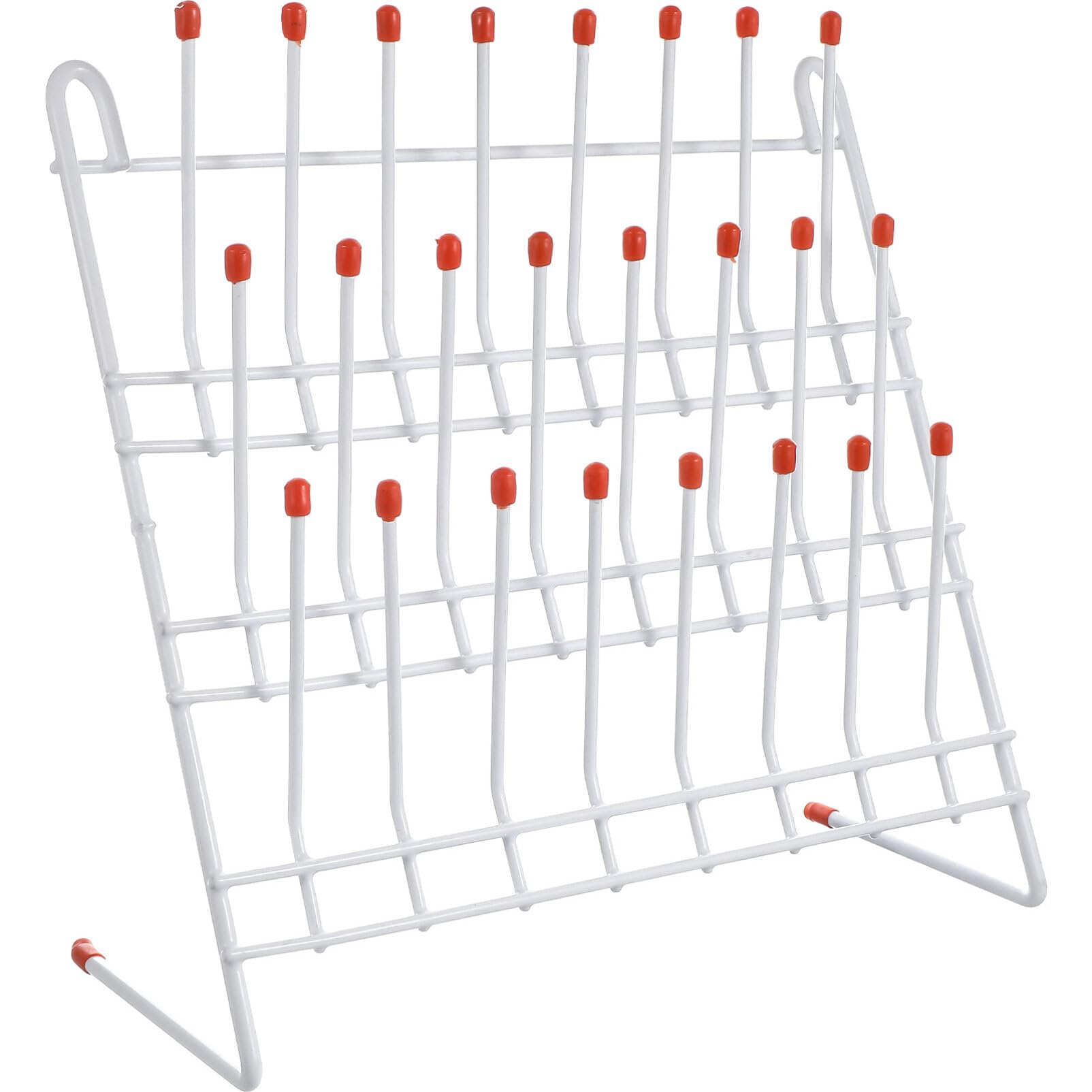 TEHAUX Lab Drying Rack, Laboratory Beaker Drying Holder 24 Pegs Laboratory Glassware Drying Rack Tube Drying Draining Rack Beaker Drying Equipment Vertical Bottle Drying Rack for Lab