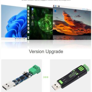 waveshare USB to CAN Adapter Model A STM32 Chip Solution, CAN Baud Rate 5kbps~1Mbps is Configurable, Support Windows XP/7/8/10/11 and Linux Systems, Multiple Working Modes