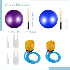 Joyibay Cardio Drumming Equipment Set, 26’’ Fitness Balance Ball with Pump & 3.2oz Cardio Drumming Sticks, 2Pcs Aerobic Exercise Balls for Workouts, Stability, Pilates, Yoga, Pregnancy Gymnastics