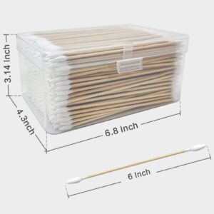 400PCS Precision Gun Cleaning Swabs, Double Ended Cotton Swabs, 6 Inch Long Cotton Swab in Storage Box - Pointed Cotton Swabs, Bamboo Cotton Swabs Lint Free for Gun Cleaning, Electronic, Makeup…