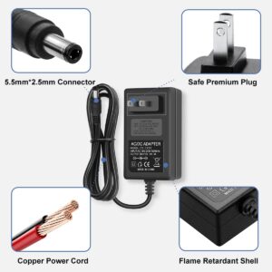 DC 12 Volt 3 Amp Power Supply 36W AC Adapter 100-240V 50-60Hz AC to DC 12V Power Cord with 5.5mmx2.5mm DC Barrel & 10 Tips for LED Strip Light CCTV Camera Routers [DC 12V 3A]