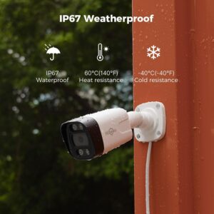 Hiseeu [Human Vehicle Detect] 5MP PoE Camera, IP Camera Outdoor, 2 Way Audio, Spotlight&Sound Alarm, IP67 Waterproof, Remote Access, No Monthly Fee, Work w PoE NVR