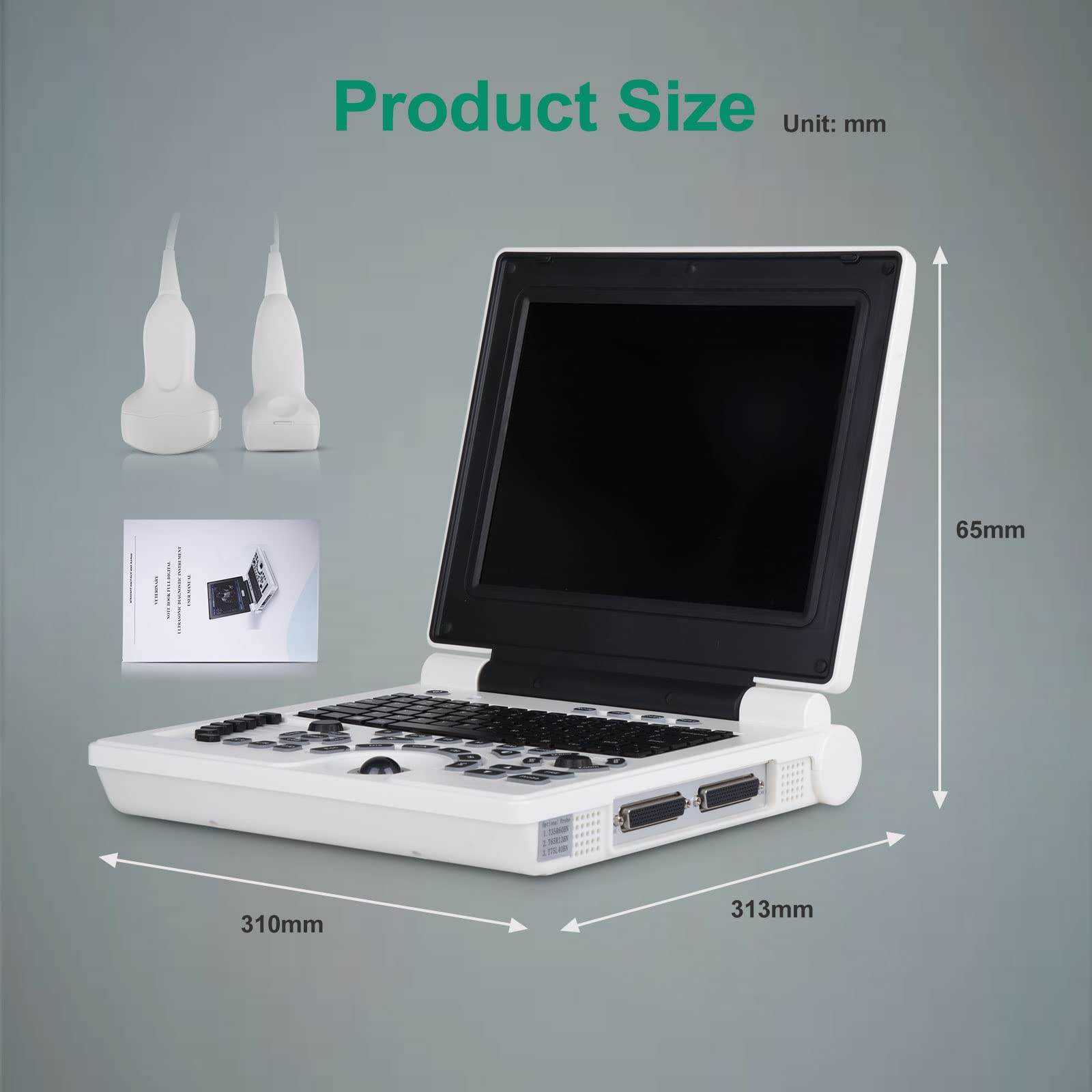 Ultrasound Scanner Veterinary Pregnancy with 3.5 MHz Convex Probe, B, BB, BM, 4B, PW Display Modus, Dual Probe Interface 12-Zoll HD Display, Batterie 3200mA, for Animal Horse Goat Dog Cat Sheep Pig