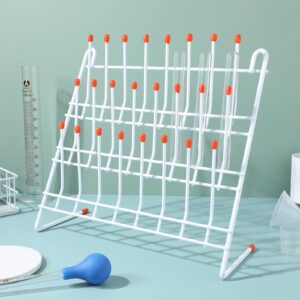 TEHAUX Lab Drying Rack, Laboratory Beaker Drying Holder 24 Pegs Laboratory Glassware Drying Rack Tube Drying Draining Rack Beaker Drying Equipment Vertical Bottle Drying Rack for Lab