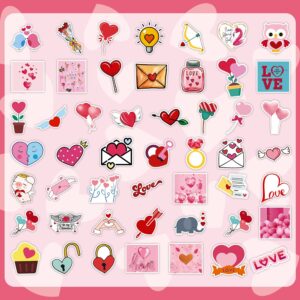 Partywind 150 PCS Valentine's Day Stickers, Waterproof Heart Love Stickers for Valentines Decorations, Cute Valentines Day Prizes for Kids Classroom, Water Bottle/Laptop/Computer Decor