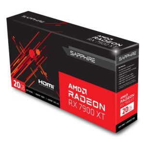 Sapphire 21323-01-20G AMD Radeon RX 7900 XT Gaming Graphics Card with 20GB GDDR6, AMD RDNA 3, Black