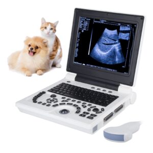 ultrasound scanner veterinary pregnancy with 3.5 mhz convex probe, b, bb, bm, 4b, pw display modus, dual probe interface 12-zoll hd display, batterie 3200ma, for animal horse goat dog cat sheep pig