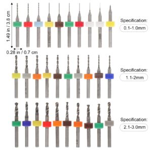 DOITOOL 30pcs Jewelry Drill Micro Drill Bit Set Small Drill Bit Set for Rough Stone Print Circuit Board Jewelry Punching Engraving(0.1-0.3 mm)