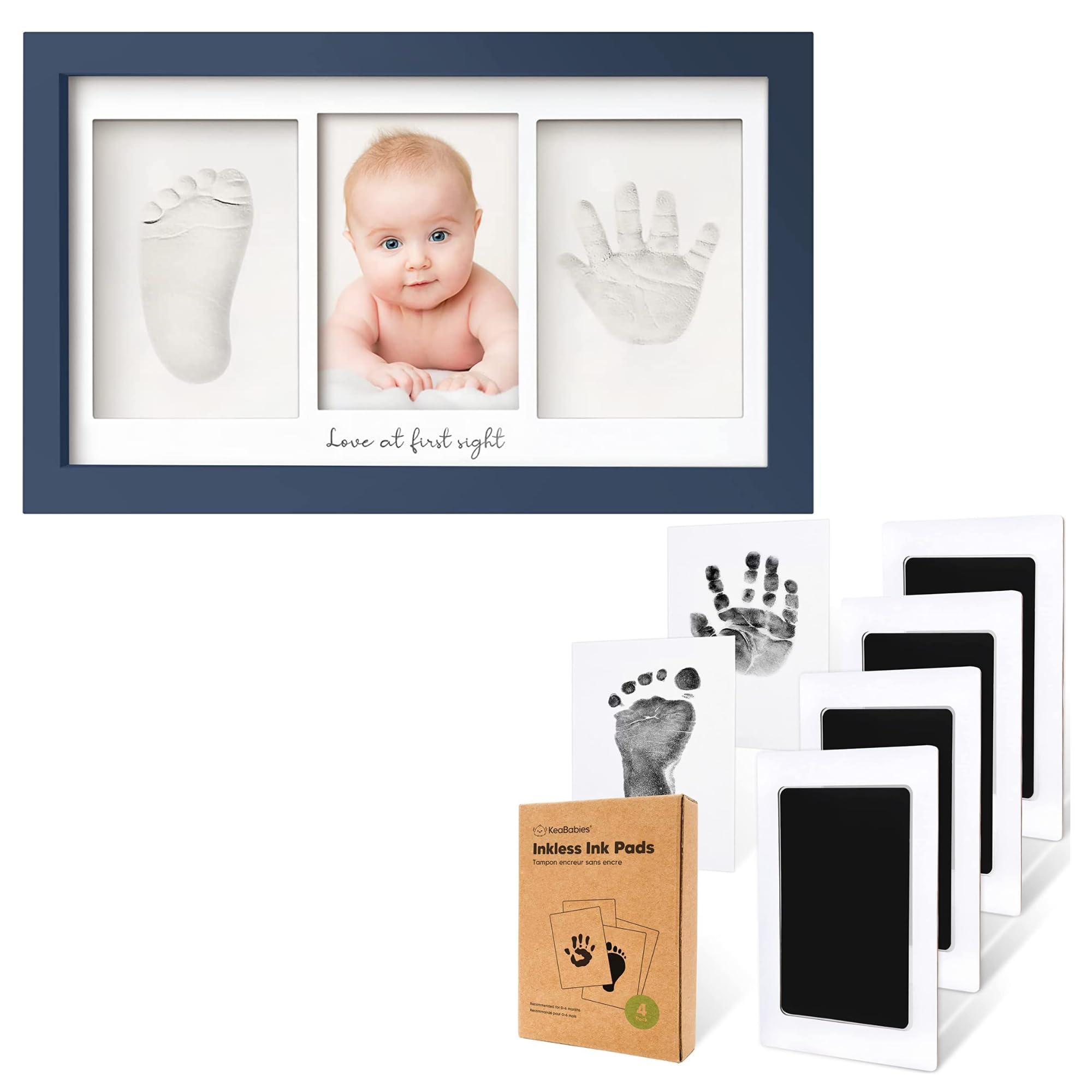 KeaBabies Baby Hand and Footprint Kit and 4-Pack Inkless Hand and Footprint Kit - Personalized Baby Gifts - Ink Pad for Baby Hand and Footprints - Baby Footprint Kit - Dog Paw Print Kit,Dog Nose Print