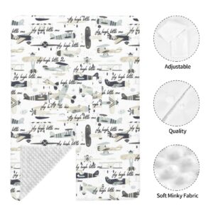 ALYYDFF Baby Car Seat Cover for Babies Breathable Carseat Canopy for Newborn Nursing Scarf with Peekaboo Opening - Cute Airplane Print White