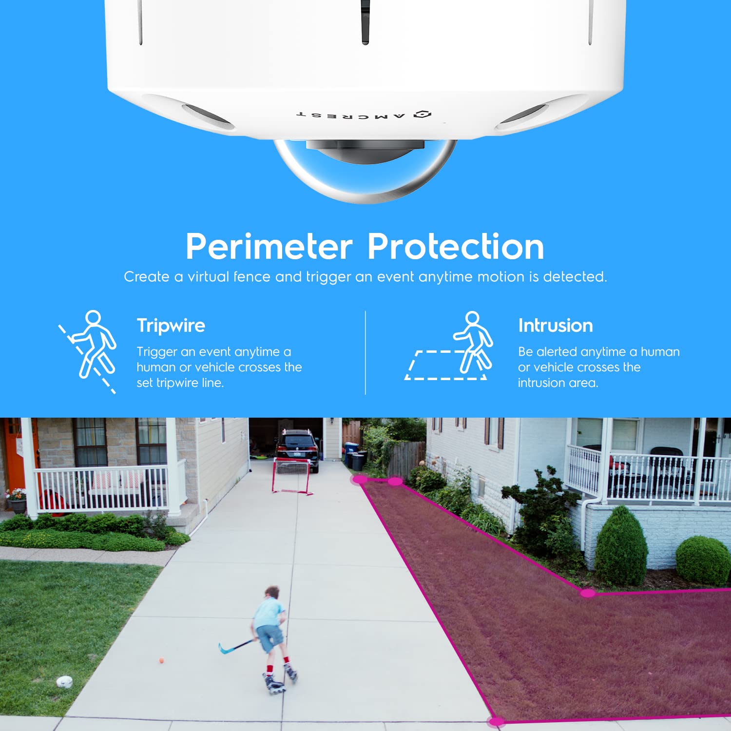 Amcrest Fisheye IP POE Camera, 360° Panoramic 12-Megapixel POE IP Camera, Heat Map Detection, Perimeter Protection, People Counting, 33ft Nightvision, MicroSD Recording, IP12M-F2380EW (White)