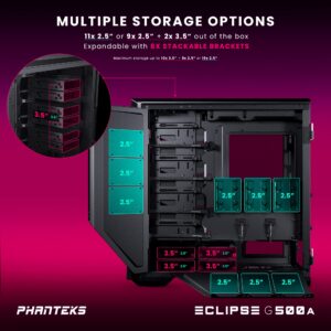 Phanteks Eclipse G500A Mid Tower Case, DRGB, Black